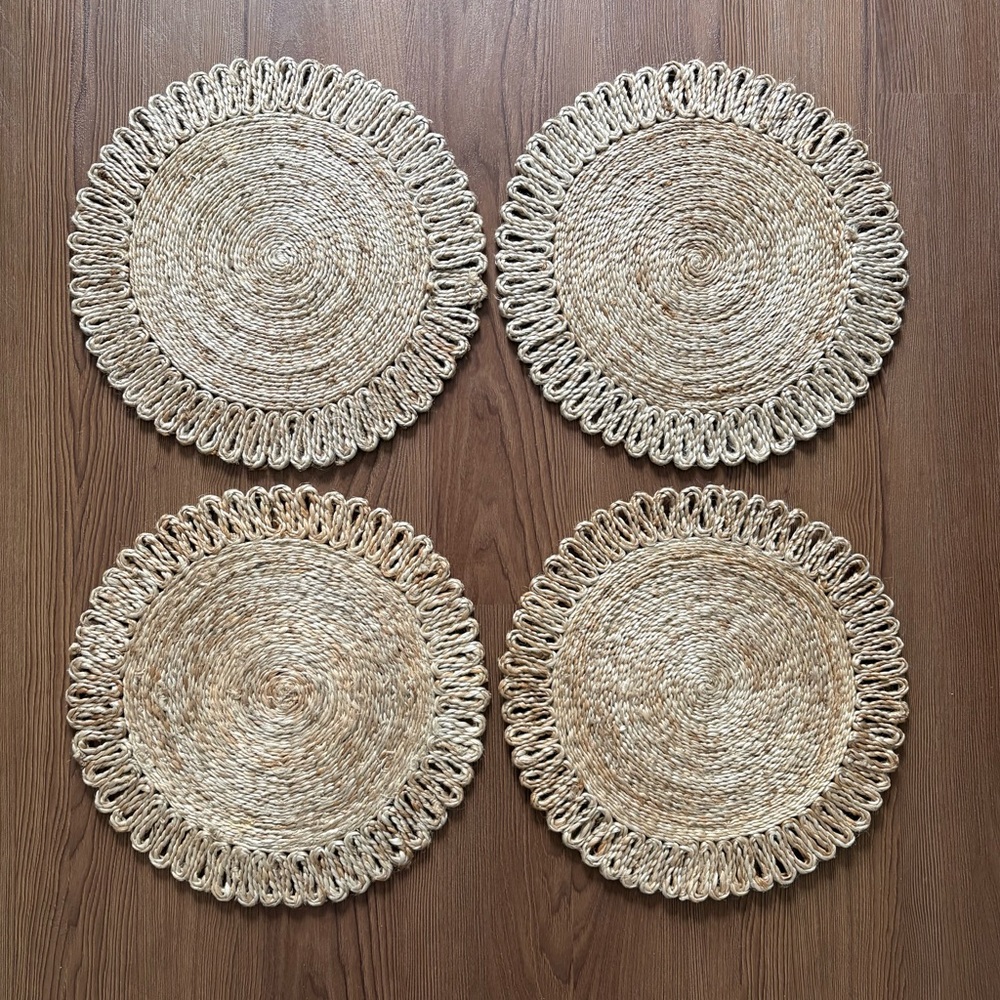 Natural Woven Jute Placemats (Set of 4)
